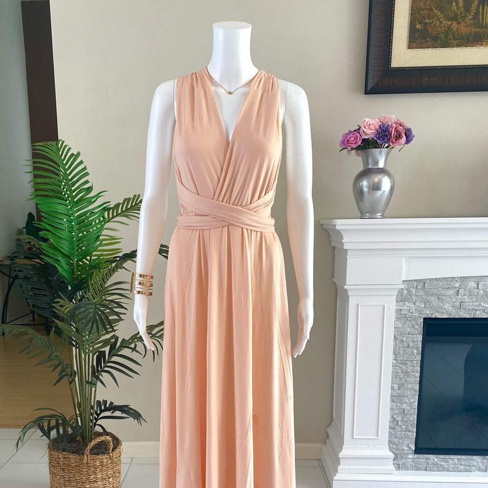 Isla Posh Convertible Infinity Maxi Dress in Beige - Picture 5 of 9